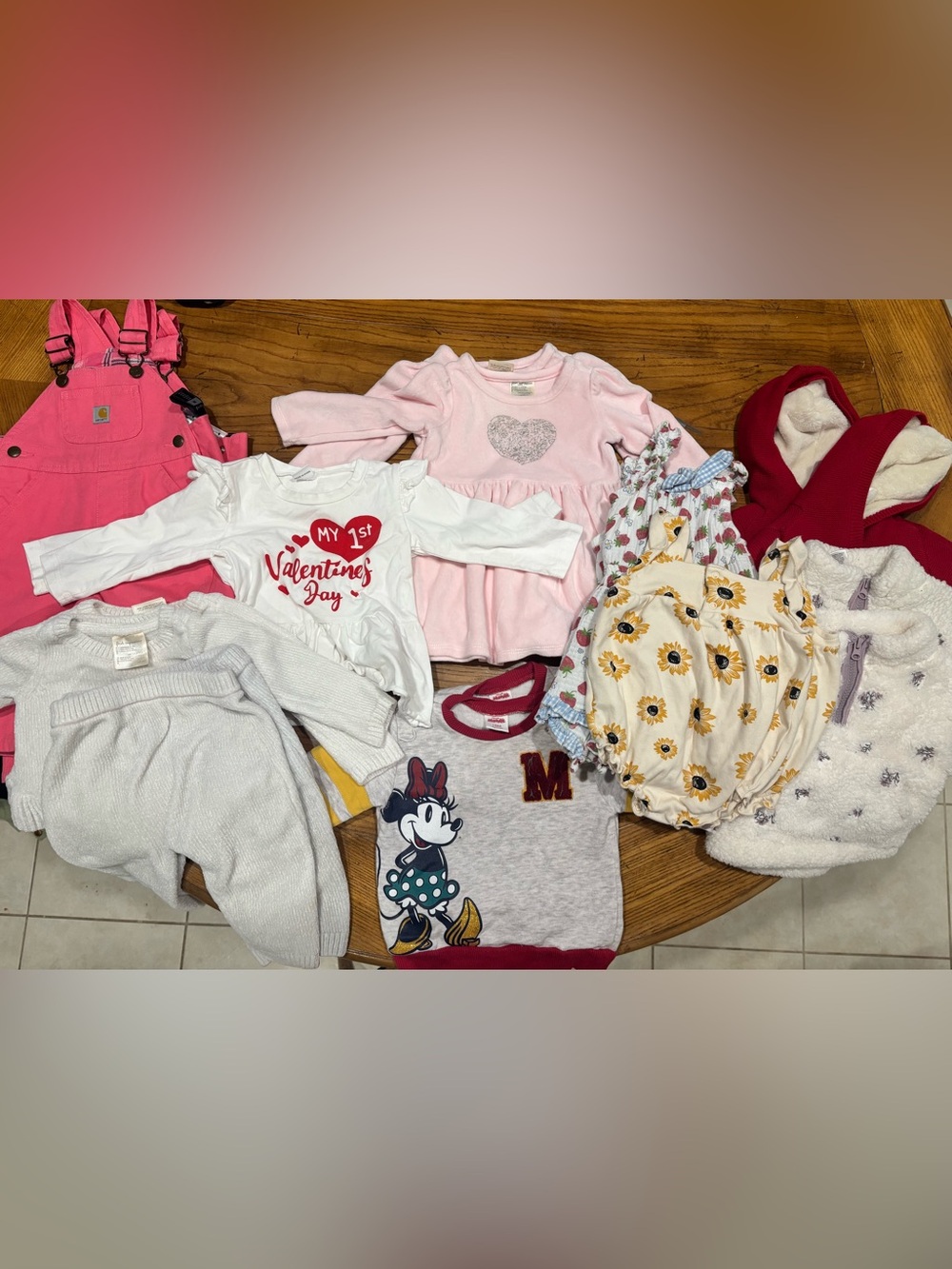 Twin 12M girl matching bundle of 10 outfits